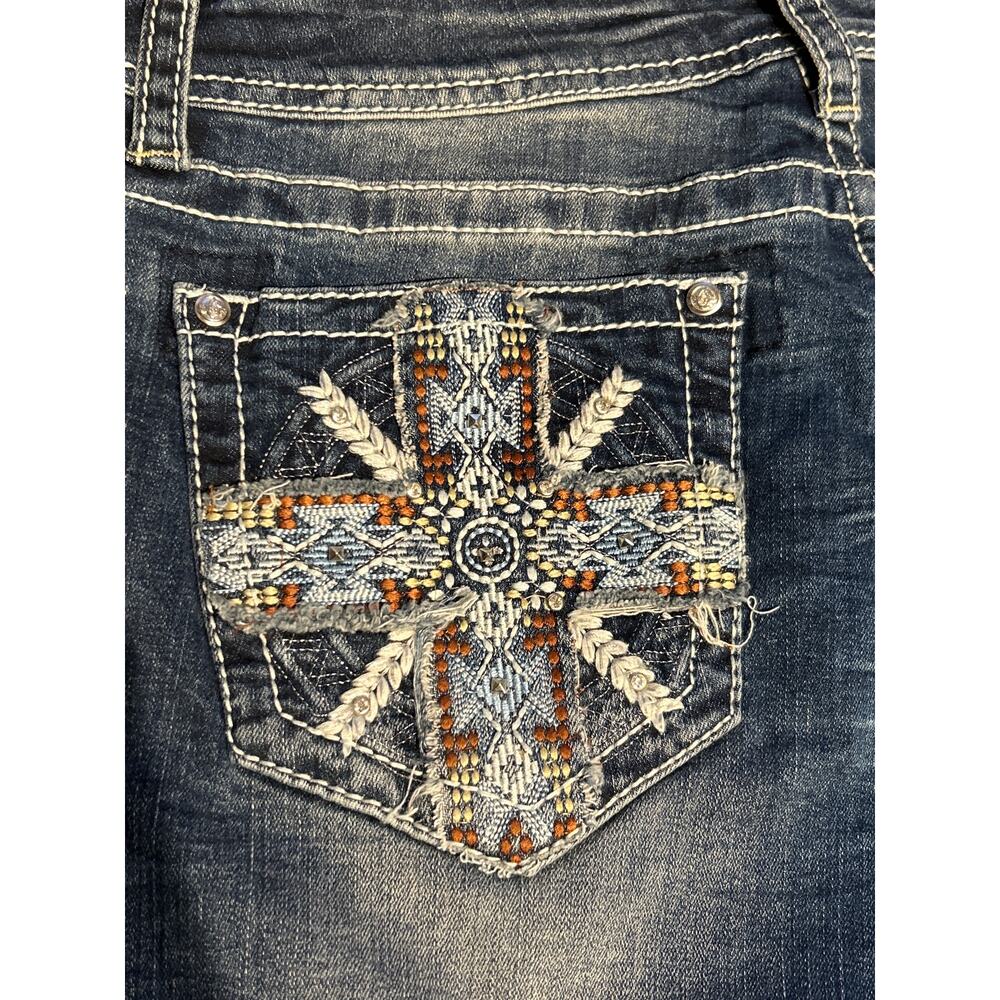 Grace in L.A. Bootcut Aztec Cross Jeans - Picture 11 of 12